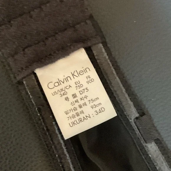 Calvin Klein Bra‎ 34 D Strapless Push Up Black Padded Support - Picture 4 of 5